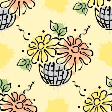 Vektör Dikişsiz desen, grafik illüstrasyon