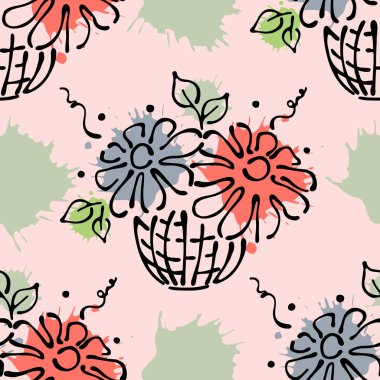 Vektör Dikişsiz desen, grafik illüstrasyon