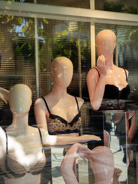 Maniquíes femeninos en ropa interior en un escaparate — Foto de Stock