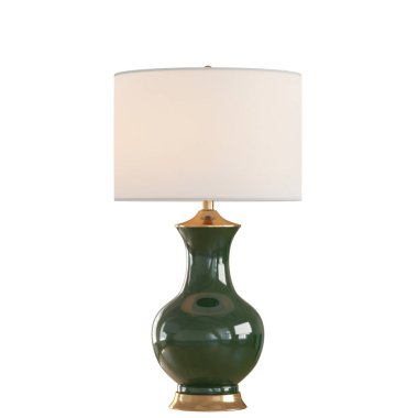 Ayrı bir arka planda açık pembe abajurlu dekoratif masa lambası. 3d oluşturma