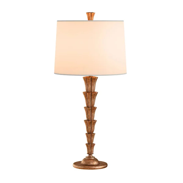 Decorative table lamp with a light pink lampshade on an isolated background. 3d rendering — Stock Photo, Image