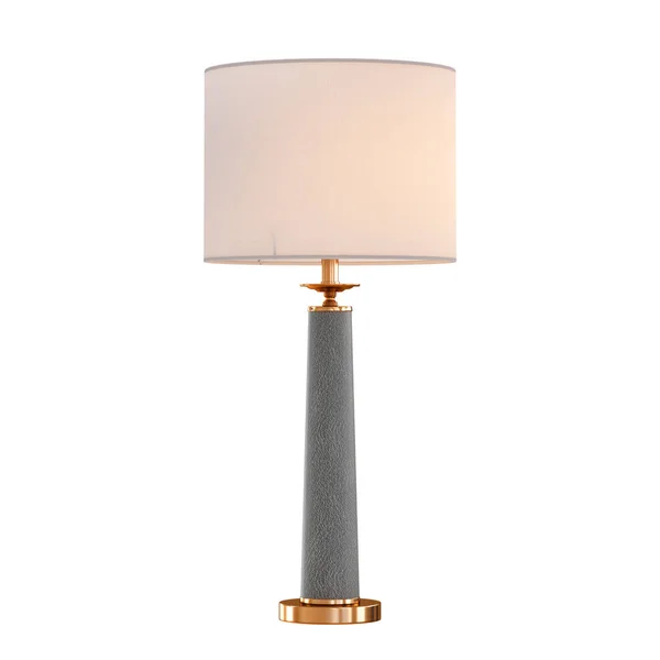 Dekorativní stolní lampa se světle růžovým stínítkem na izolovaném pozadí. 3D vykreslování — Stock fotografie