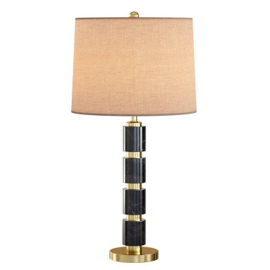 Beyaz arka planda masa lambası. 3d oluşturma