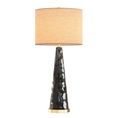 Masa lambası, beyaz arka planda cam tabanlı. 3d oluşturma