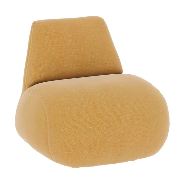 Fauteuil orange doux sans bras sur un fond isolé. Rendu 3d — Photo