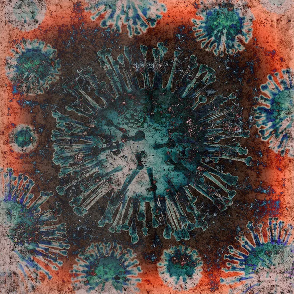 Covidウイルス19芸術的な抽象的な色効果。3Dレンダリング — ストック写真