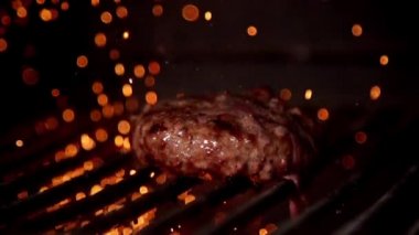 Yemek hamburger yavaş hareket
