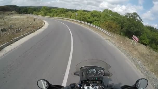 太陽に今後の Motobike 道路の冒険 — ストック動画