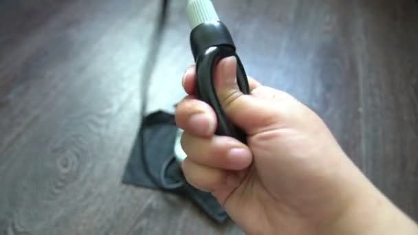 Female Hand Pumping up Tonometer Heartbeat — Stock Video