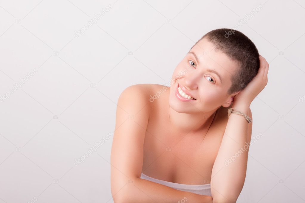 Portrait of bald girl