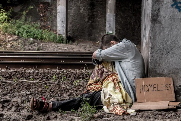 Povera senzatetto — Foto Stock