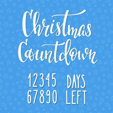 Christmas Countdown lettering typography set clipart