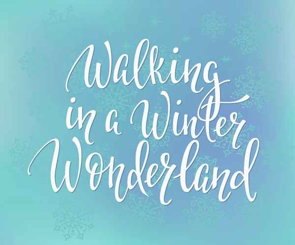 Walking v zimě divů nápis — Stockový vektor