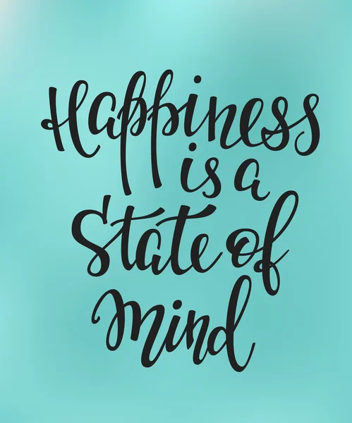 ความสุขเป็นตัวอักษรที่อ้างถึงจิตใจ — ภาพเวกเตอร์สต็อก
