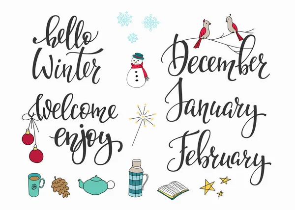 Hello Winter  set — Stock Vector