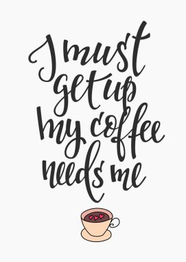 Alıntı kahve tipografi seviyorum
