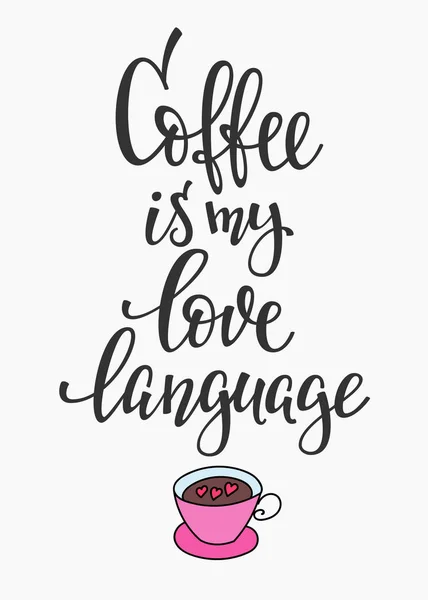 Цитата кохання типографія кави — стоковий вектор