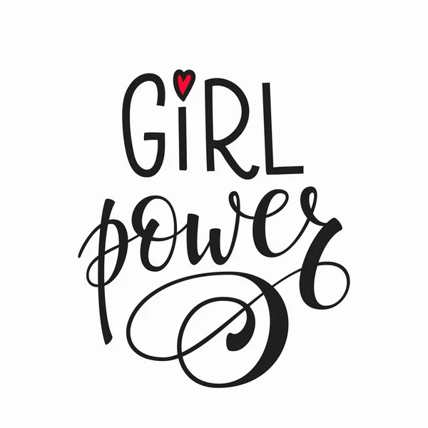 Κορίτσι δύναμη γράμματα τυπογραφία καλλιγραφία — Διανυσματικό Αρχείο