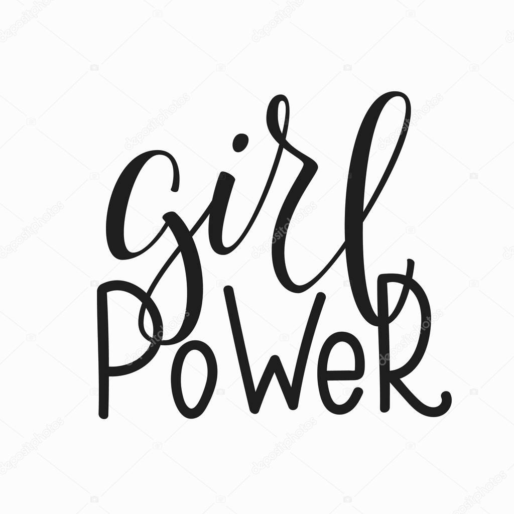 Girl power Lettering typography calligraphy