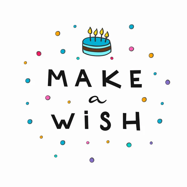 Make wish lettering typography — Stock Vector