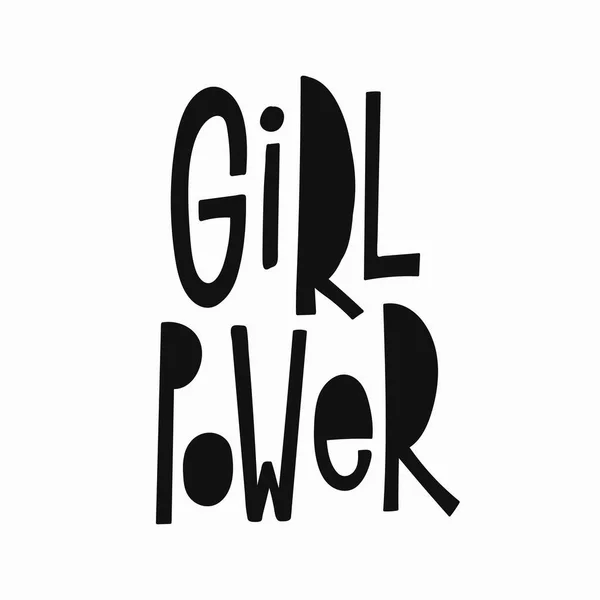 Girl power t-shirt kutipan huruf . - Stok Vektor