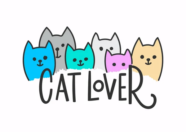 Cat lover chemise citation lettrage . — Image vectorielle
