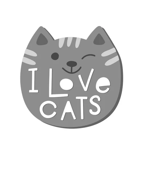 Jag älskar katter skjorta citat bokstäver. — Stock vektor