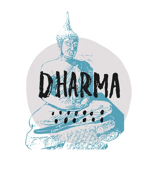 Camisa Dharma imprimir citação lettering — Vetor de Stock