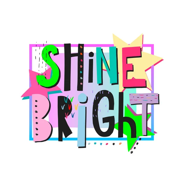 Shine brillante Princesa camisa imprimir cita letras — Vector de stock