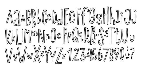 Doodle eenvoudige kinderen alfabet — Stockvector