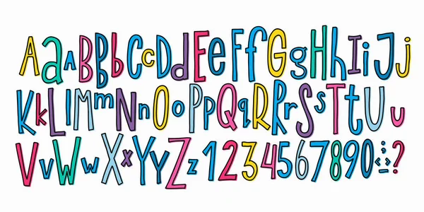 Doodle simples crianças alfabeto —  Vetores de Stock