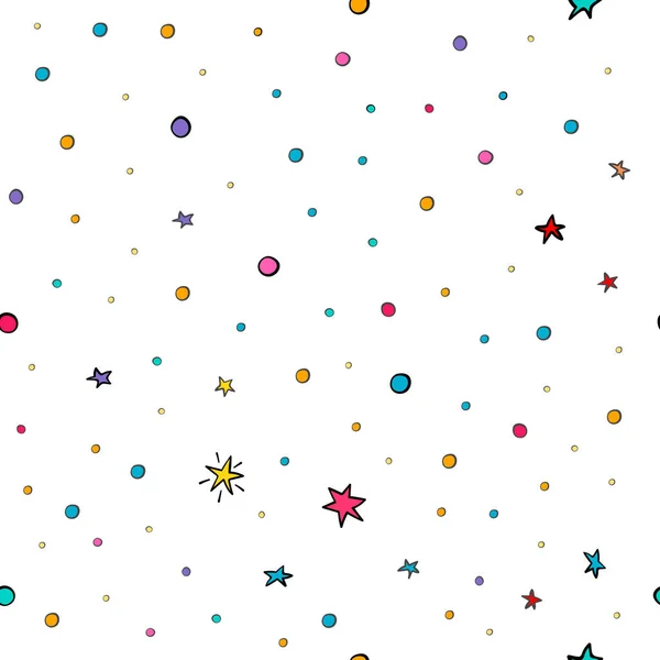 Stjärnor konfetti plantskola sömlösa mönster — Stock vektor