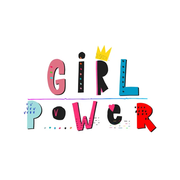 Girl power shirt citation lettrage — Image vectorielle