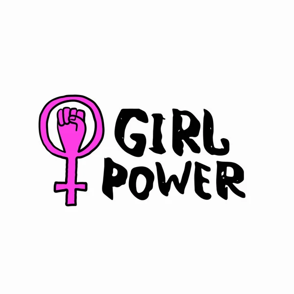 Girl power shirt venus quote lettering set — Stock Vector