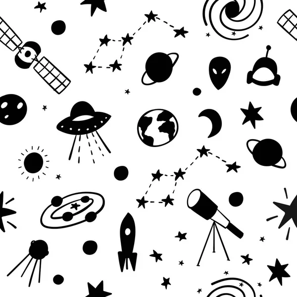 Cosmos space astronomy simple seamless pattern — Stock Vector