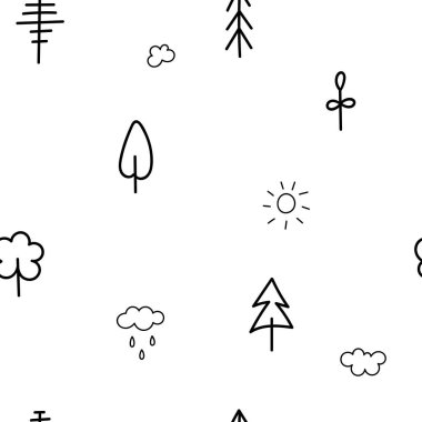 Orman ağaç doğa basit seamless modeli