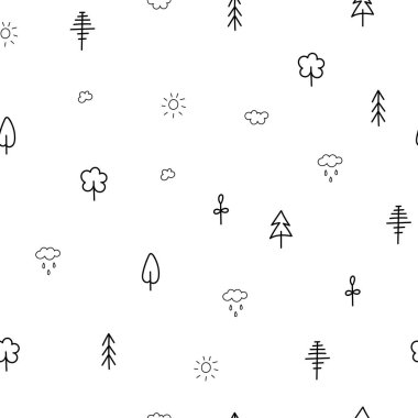 Orman ağaç doğa basit seamless modeli