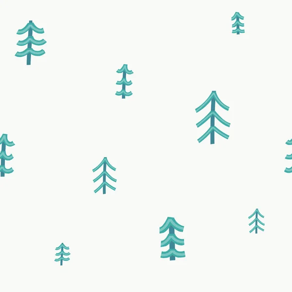 Bosque árbol de Navidad patrón sin costura simple — Archivo Imágenes Vectoriales