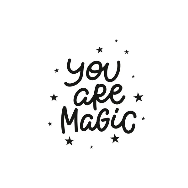 Jullie zijn magische sterren kalligrafie citaat belettering — Stockvector