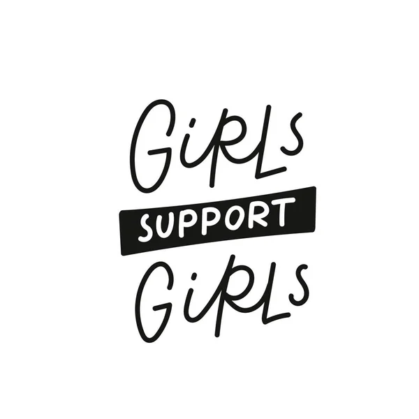 Κορίτσια δύναμη υποστήριξη καλλιγραφία παραθέτω γράμματα — Διανυσματικό Αρχείο