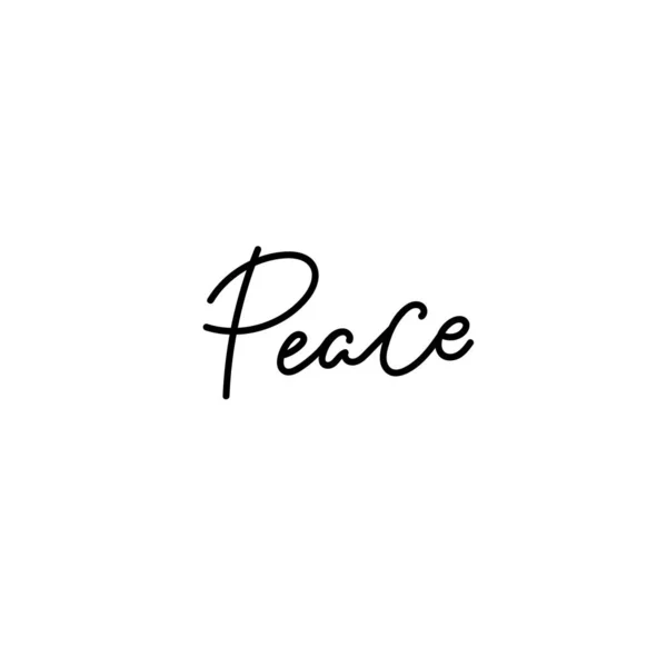 Peace calligraphy quote lettering — 스톡 벡터