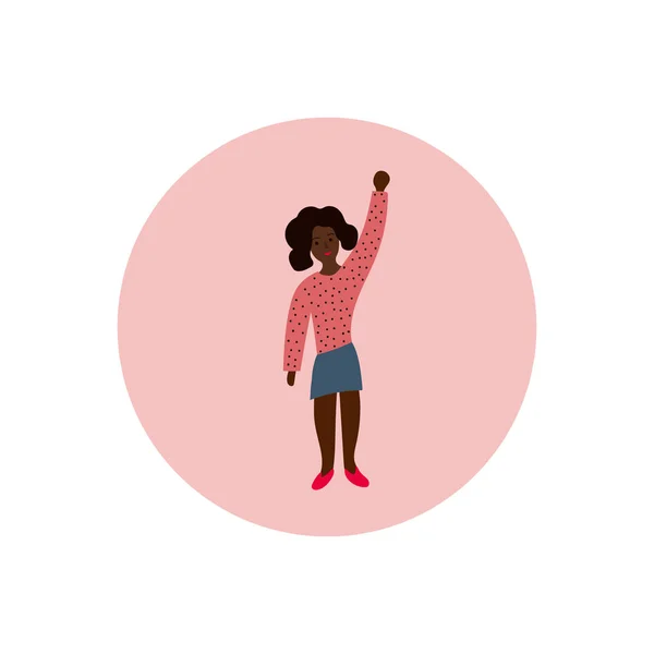 Mädchen Frau Symbol Kreis Charakter Illustration — Stockvektor