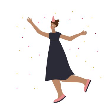 Kutlama partisi dansçısı kız çizimi