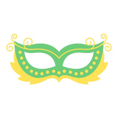 Mardi gras mask. Icon colorful props for festival or party clipart