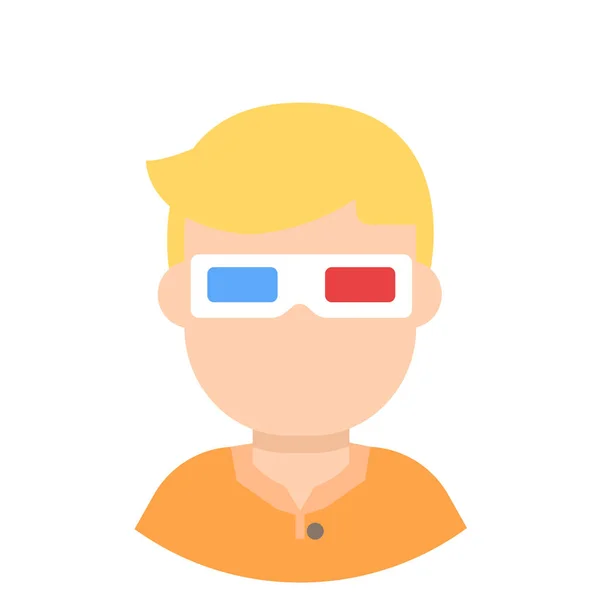 Εικονίδιο άνθρωπος avatar σε 3d γυαλιά — Διανυσματικό Αρχείο