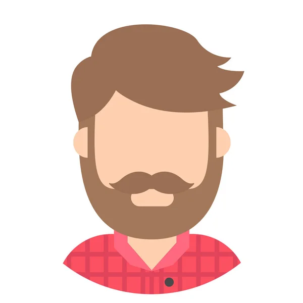 Pictogram avatar hipster man met baard — Stockvector