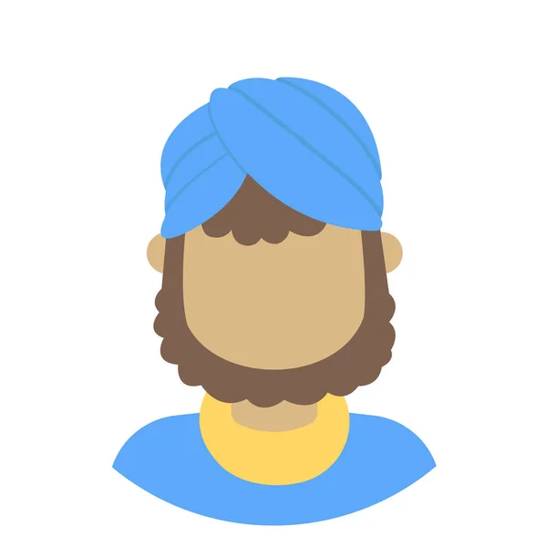Pictogram avatar Indiase manwith baard — Stockvector