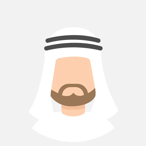Ícone avatar árabe homem com barba — Vetor de Stock