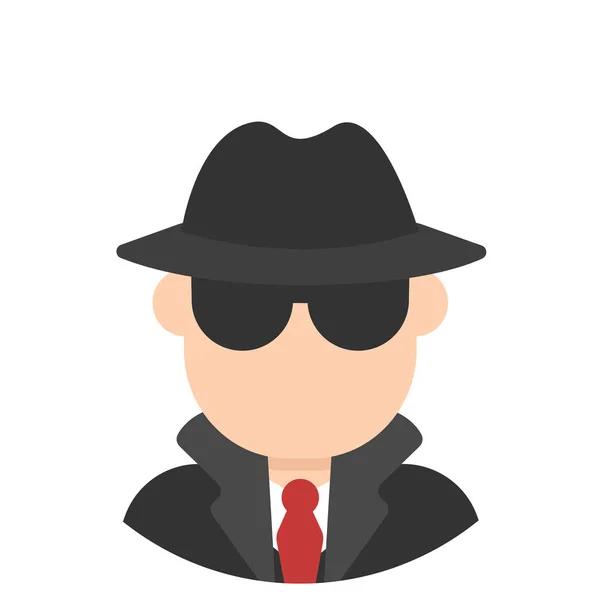 Ikony avatar s špionážní muž v brýlích — Stockový vektor