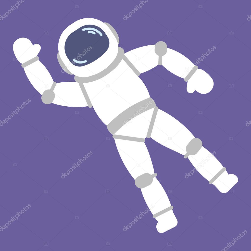 Vector astronaut in space in flat style